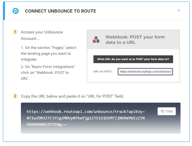 How to connect your Unbounce account to Route.