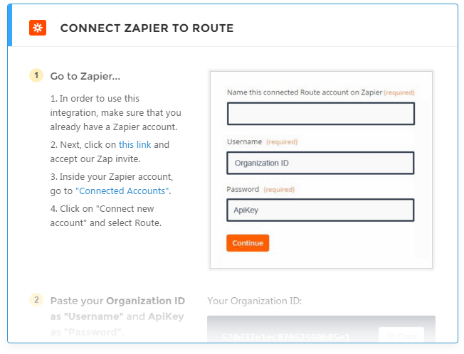 How to connect your Zapier account to Route.