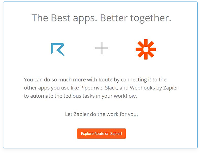 Things you can do by integrating Zapier with Route.